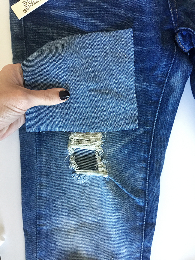 How To Patch Holes in Distressed Denim ONE little MOMMA Bloglovin’
